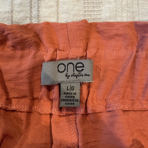 Rust Button-Up Pants by One - Picture 2 of 3